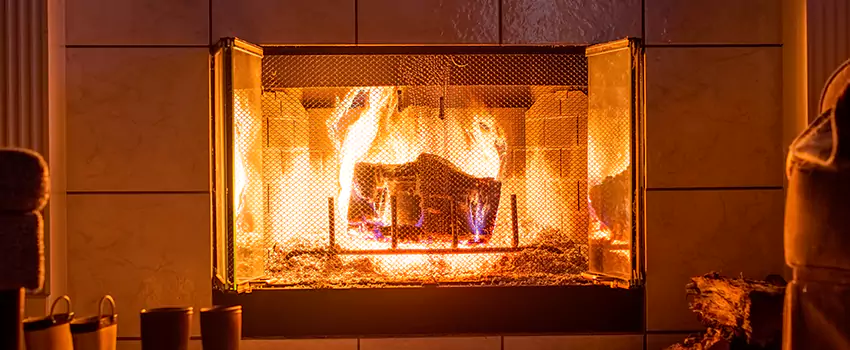 Mendota Hearth Landscape Fireplace Installation in Elmont, New York