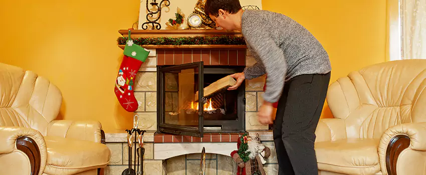 Rusted Metal Fireplace Restoration in Elmont, New York